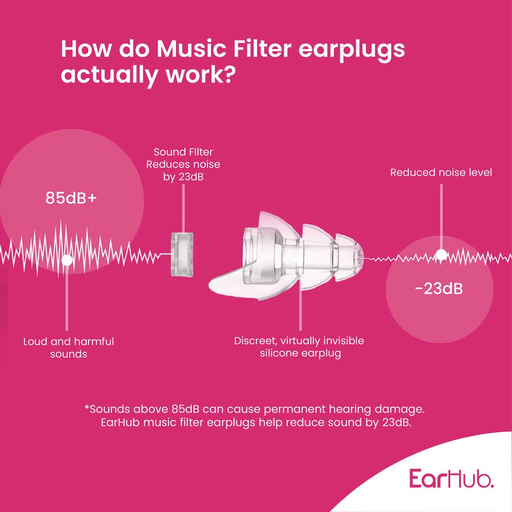 how does EarHub Music Filter Earplugs work